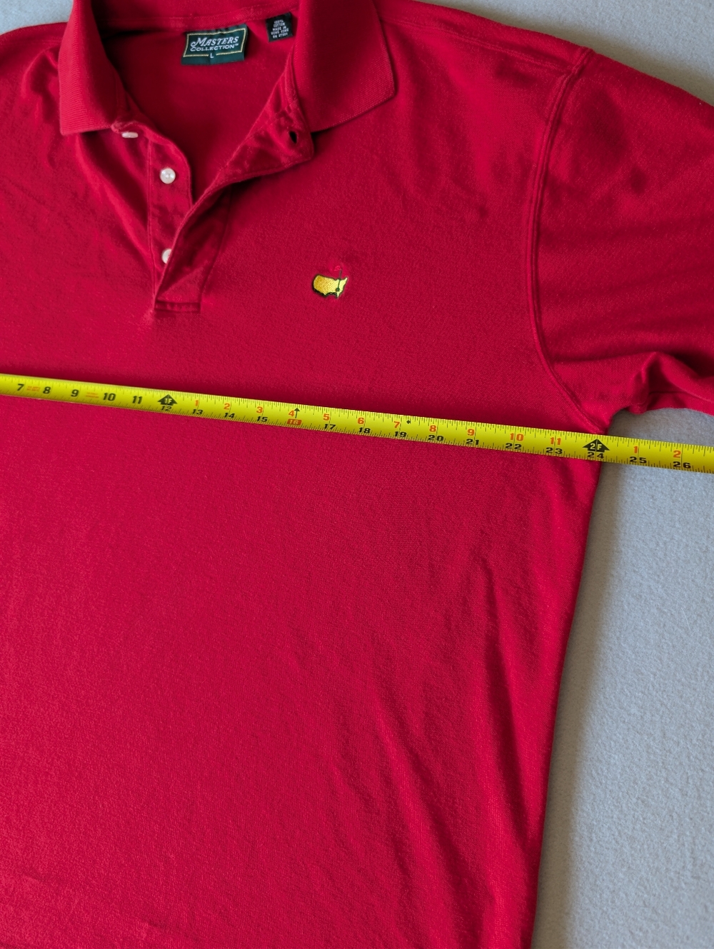 Masters Collection 100% Cotton Mens Golf Polo Shirt Red Sz L Embroidered - Picture 6 of 9